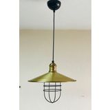 Retro Metal Sarkıt Avize Rustik Tekli Sarkıt Eskitme Kafesli Cafe Mutfak Aydınlatma 40 Cm