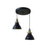 Retro Metal Siyah 2 Li Dekoratif Rustik Sarkıt Avize Çap:30 cm - 1