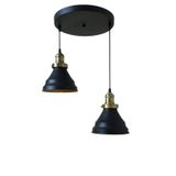 Retro Metal Siyah 2 Li Dekoratif Rustik Sarkıt Avize Çap:30 cm