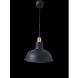 Retro Metal Siyah Dekoratif Bakır Duylu Siyah İçi Siyah Kafe Mutfak Avize Çap:30 Cm