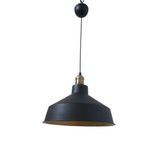 Retro Metal Siyah Dekoratif Eskitme Duylu Kafe Siyah İçi Gold Mutfak Avize Çap:30 Cm