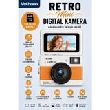 Retro Mini Dijital Kamera 1080P 1.47 İnç Flip Ekranlı Flaşlı Selfie Vlog Kamerası 4GB SD Hediyeli