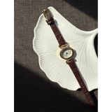 Retro Minimal Deri Kordon Vintage Kadın Kol Saati Minik Kare Sarı
