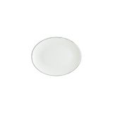 Retro Moove 12 Adet 25 Cm Siyah Kenar Çizgili Porselen Oval Tabak
