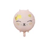 Retro Pembe Renkli Kedi Kitty Folyo Balon 18 inç 45 Cm