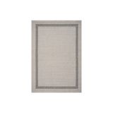Retro Plain Krem Gri Bordürlü Halı, A3234A, 100X200