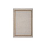 Retro Plain Krem Natural Bordürlü Halı, A3234A, 80X150
