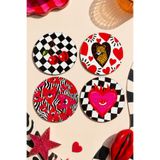 Retro Pop Art 4’lü Bardak Altlığı Seti 9 cm, 3 mm Mdf Ahşap, UV Dijital Baskı