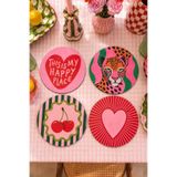 Retro & Pop Art Desenli- 4'lü Supla Set - 30 cm, 3 mm MDF, UV Baskı, Masa Sunumu