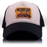 Retro Race Krem Siyah Baseball Şapka