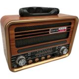 Retro Radyo Hoparlör, Güneş Enerjili, Şarjlı, Usb/sd Kart Girişli - Ahşap - Ceviz