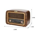 Retro Radyo Taşınabilir Bluetooth Speaker ve Hoparlör Klasik Antika Tarzı Iç ve Dış Mekan Multiband USB Girişli Dekoratif Klasik Radyo 18CM x 28CM 6655 Açık Kahverengi - standart
