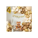 Retro Renk Oturan Ayi Folyo Balonlu Balon Zincir Set, 4
