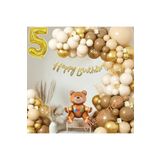 Retro Renk Oturan Ayi Folyo Balonlu Balon Zincir Set, 5