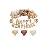 Retro Renkler Doğum Günü Balon Zincir Set, KREM