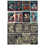 Retro Russian Poster Sticker 12 Parça Telefon, Tablet, Defter, Laptop Sticker