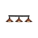Retro Rustik Metal Masa Üstü 3 Lü Siyah Bakır Patinalı Sıralı Avize 60 cm - Genel - Çok Renkli
