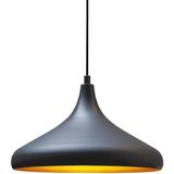 RETRO RUSTİK MODERN SPOR METAL SARKIT AVİZE SİYAH İÇİ ALTIN 35 CM MYL003009