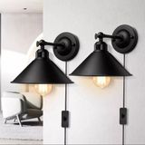 RETRO RUSTİK YATAK BALI ANAHTARLI KABLOLU DUVAR APLİK MAT SİYAH 1 ADET FİYATIDIR MYL002734