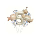 Retro Şapkali Dinazor Şeker Folyolu Yaş Balon Set, 5