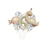 Retro Şapkali Dinazor Şeker Folyolu Yaş Balon Set, 6