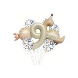 Retro Şapkali Dinazor Şeker Folyolu Yaş Balon Set, 9