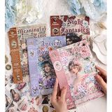 Retro Stil Scrapbook Sticker Kitabı – 24 Sayfa Vintage Etiket Seti