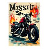 Retro Stilde Motosiklet Posteri Hediyelik Ahşap Tablo