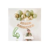 Retro Su Yeşili Rakam Folyo Balon Küf Yeşili Pastel Balon Zincir Seti Doğum Günü Parti Seti Süsü, 778899852214