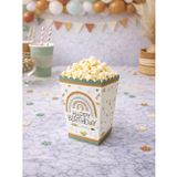 Retro Temalı Karton Mısır Kutusu – Doğum Günü Popcorn Kutusu 8'li