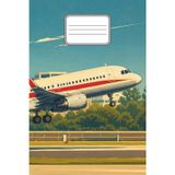 Retro Travel Poster Style Aviation Notebook: Mid-Century Airline Illustration Cover, 120 Lined Pages, 6x9 Inches - Journal for Aviation and Travel Lovers
