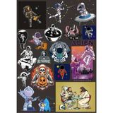 Retro Uzay Sticker Set 5 20 Parça Telefon, Tablet, Defter, Laptop Sticker