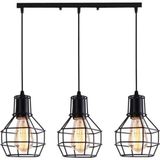 Retro Vintae Rustik Masa Üsütü Üçlü Kafes Avize En 60 cm MYL002405 MYL00987