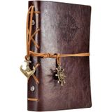 Retro Vintage Denizcilik Defteri Klasik Pu Deri Kapak Not Defteri Seyahat Günlüğü Seyahat Dergisi Doldurulabilir Eskiz Defteri Spiral Halka Binder Günlüğü Boş Sayfalar, Astarsız Kağıt, Retro Kolye, Klasik Kabartmalı (130X185 Mm, Kahve)
