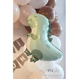 Retro Yeşil Dinozor Folyo Balon Retro Renkler Dinazor Şekilli Balon 59x49 cm