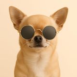 Retro Yuvarlak Evcil Hayvan Güneş Gözlüğü, Altın Metal Çerçeve, Renkli Lens, Kedi ve Köpek için Moda Aksesuarı (Gri)