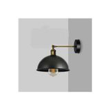 RETRO3,VİNTAGE3,RUSTİK3 SİYAH 1XE27 ESKİTME DUYLU MASALLI TEKLİ DUVAR APLİK ŞAPKA ÇAP:23CM