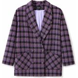 Retrobird 90'lar Retro Model Oversize Tasarım Ekose Ceket Kadın Lila - S - M