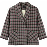 Retrobird 90'lar Retro Model Oversize Tasarım Ekose Ceket Kadın Yeşil - L - XL