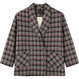 Retrobird 90'lar Retro Model Oversize Tasarım Ekose Ceket Kadın Yeşil - S - M