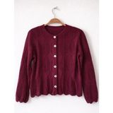 Retrobird Delikli Baharlık Hırka Kadın Bordo - Standart