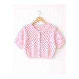Retrobird Lou Retro Ajurlu Kısa Hırka Kadın Pembe