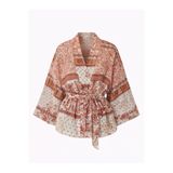 Retrobird Mini Wrap Bluz Kimono Kadın Bakır Renkli