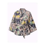 Retrobird Mini Wrap Bluz Kimono Kadın Duman Rengi