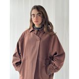 Retrobird Tasarım Bomber Ceket Mont Kadın Kızıl Kahve - S - M