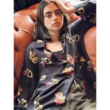 Retrobird Tasarım Boyfriend Vintage Desen Gömlek Kadın Çok Renkli - S - M