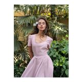 Retrobird Tasarım Matilda Uzun Elbise Kadın Pembe