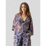 Retrobird Tasarım V Yaka Şifon Kimono Gömlek Kadın Mürdüm - L - XL