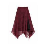 Retrobird Vera Asimetrik Midi Etek Kadın Bordo