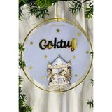RetroLazer Figürlü Bebek Odası Pleksi Hastane Bebek Kapı Süsü İsimlik Makrome 30x30